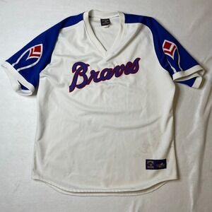 Made in USA Vintage‎ Majestic Cooperstown Collection Braves Baseball Jersey 2X